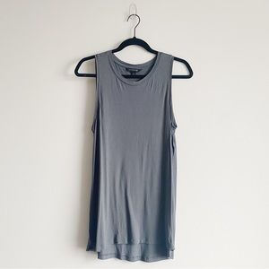 BANANA REPUBLIC Long Sleeveless Muscle Tank in Charcoal